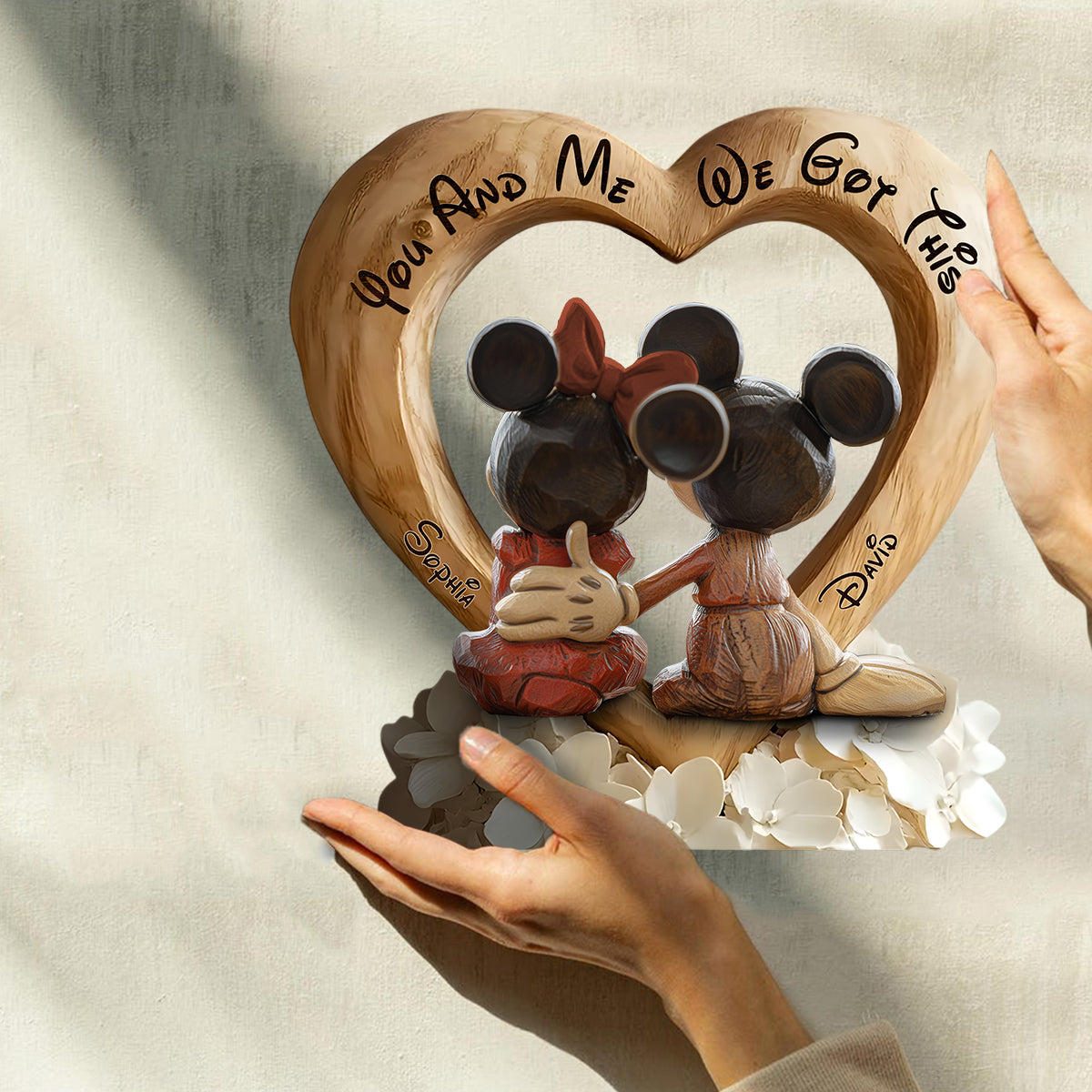 You And Me We Got This - Personalized Mouse Custom Shaped Wood Plaque