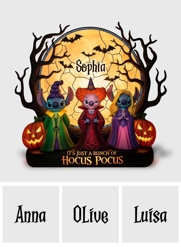 Blue Ohana Halloween Vibes - Personalized Ohana Acrylic LED Night Light