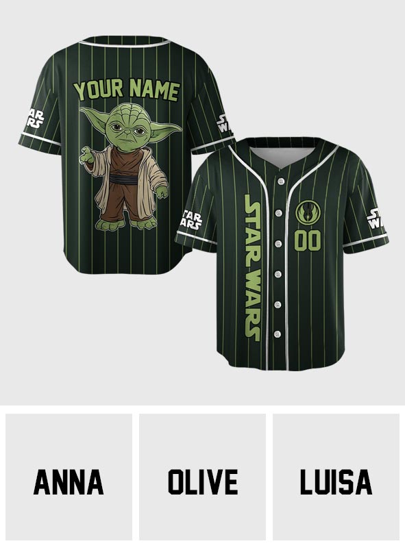 Wise Green Master - Personalized The Force Baseball Jersey