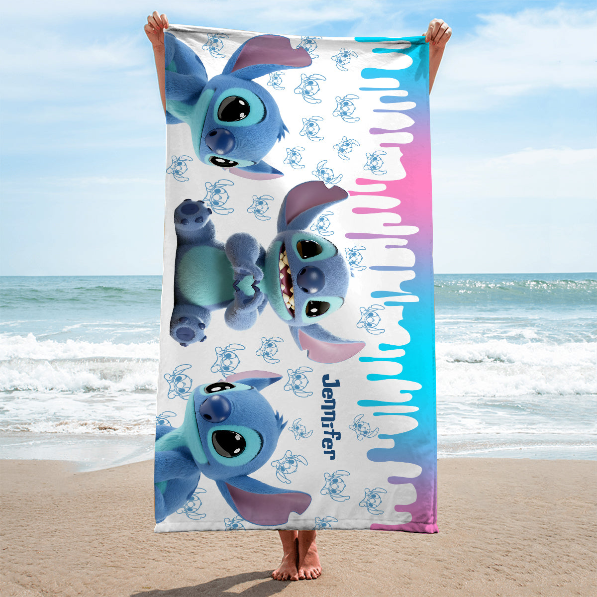 Blue Ohana - Personalized Ohana Quick-dry Beach Towel/ Bath Towel