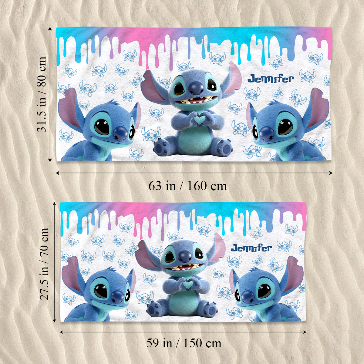 Blue Ohana - Personalized Ohana Quick-dry Beach Towel/ Bath Towel