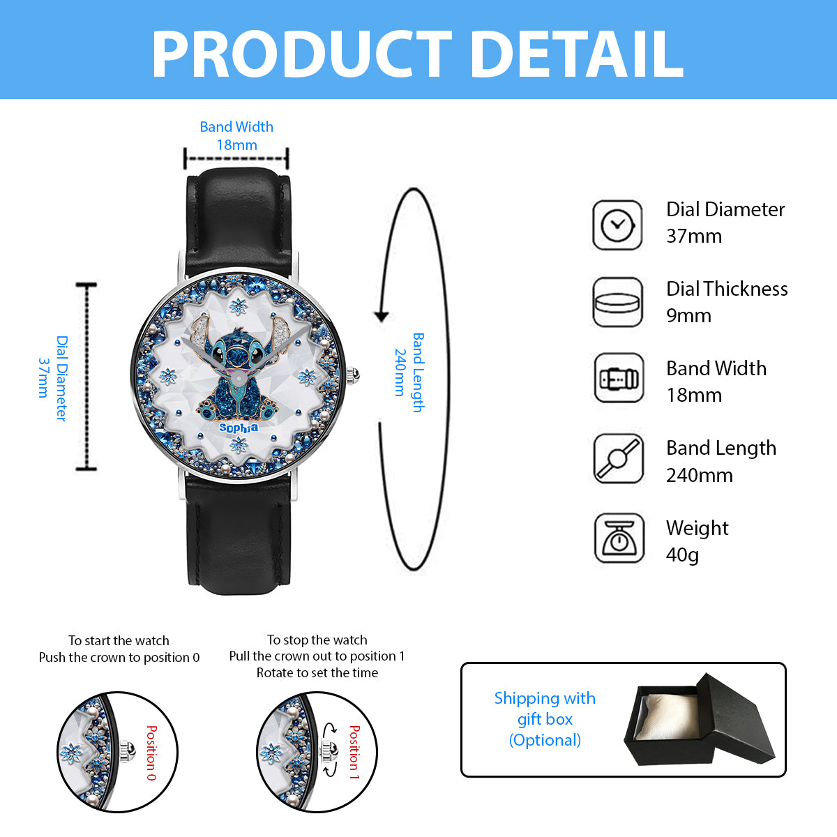 Blue Ohana - Personalized Ohana Hand Watch
