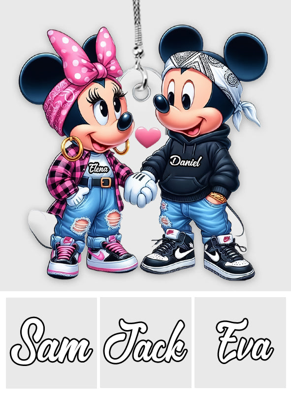 Mouse Couple - Personalized Mouse Transparent Car Ornament