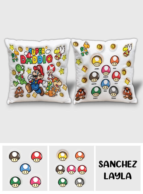 Super Daddio - Personalized Super Plumber Throw Pillow