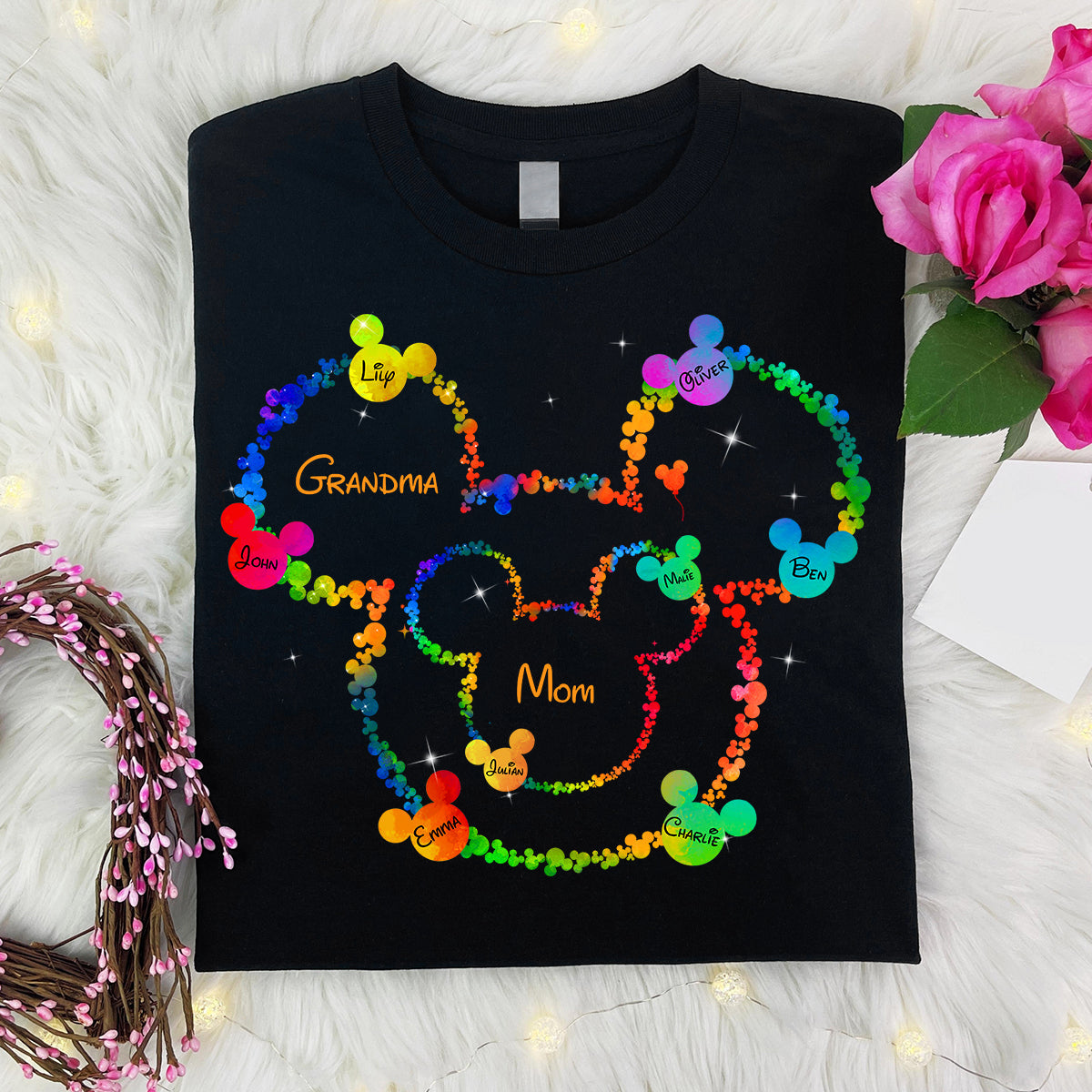 Mom Grandma Love - Personalized Mouse T-shirt And Hoodie