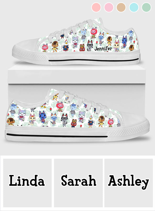 Island Critters Villagers Pick Me Up - Personalized Animal Farm Low Top Shoes