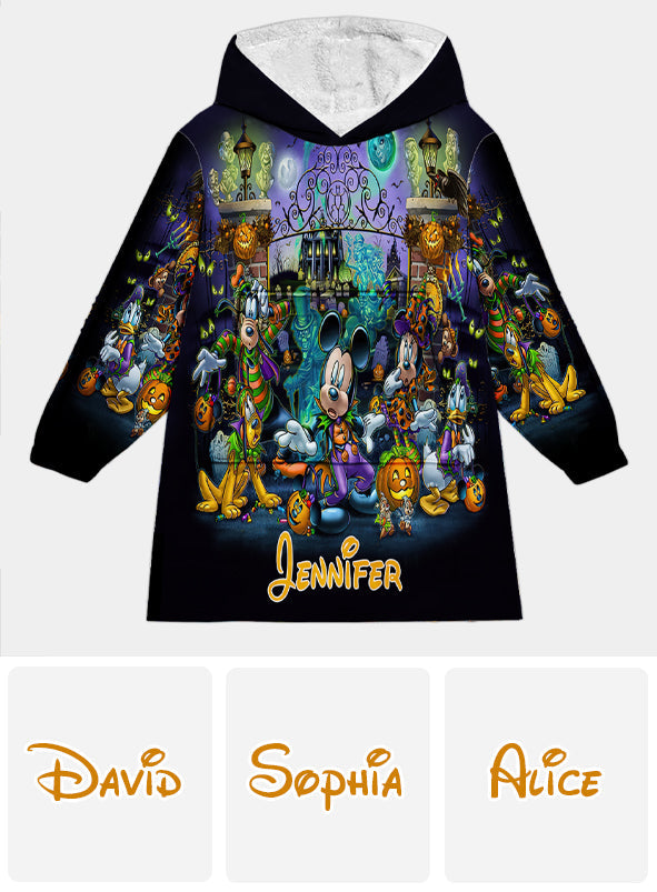 Happy Haunts Room For More - Personalized Mouse Blanket Hoodie