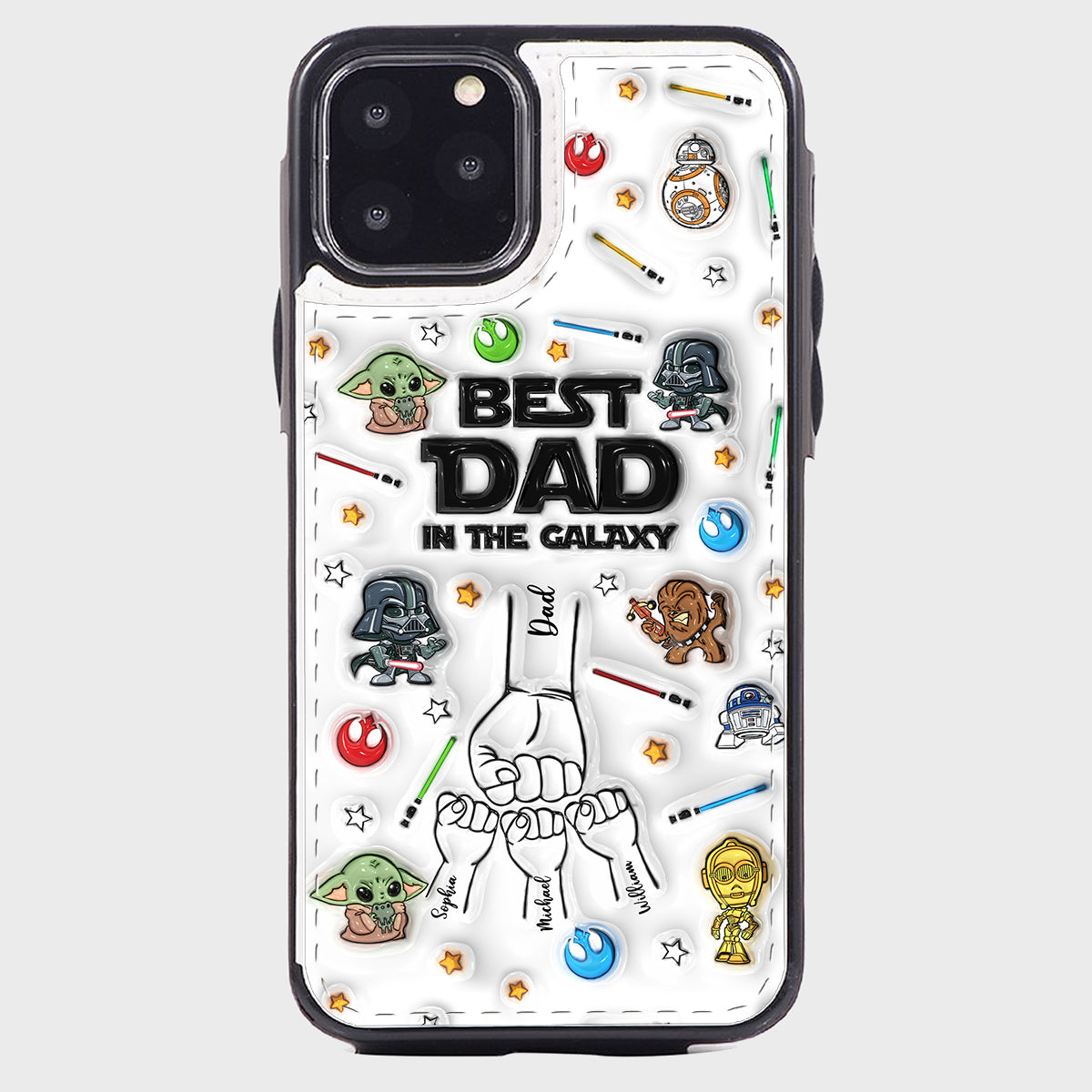 Best Dad Ever - Personalized The Force Foldable Wallet Phone Case