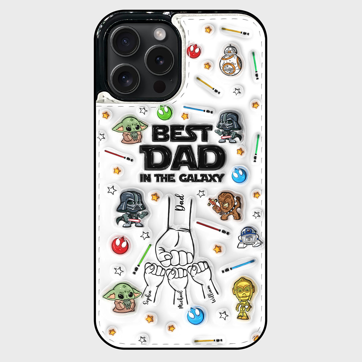 Best Dad Ever - Personalized The Force Foldable Wallet Phone Case