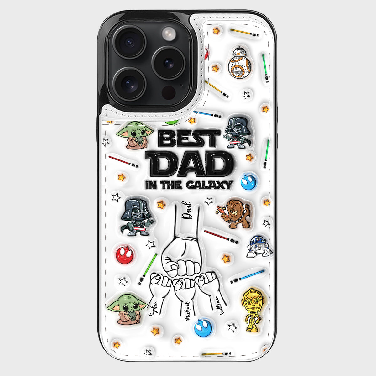 Best Dad Ever - Personalized The Force Foldable Wallet Phone Case