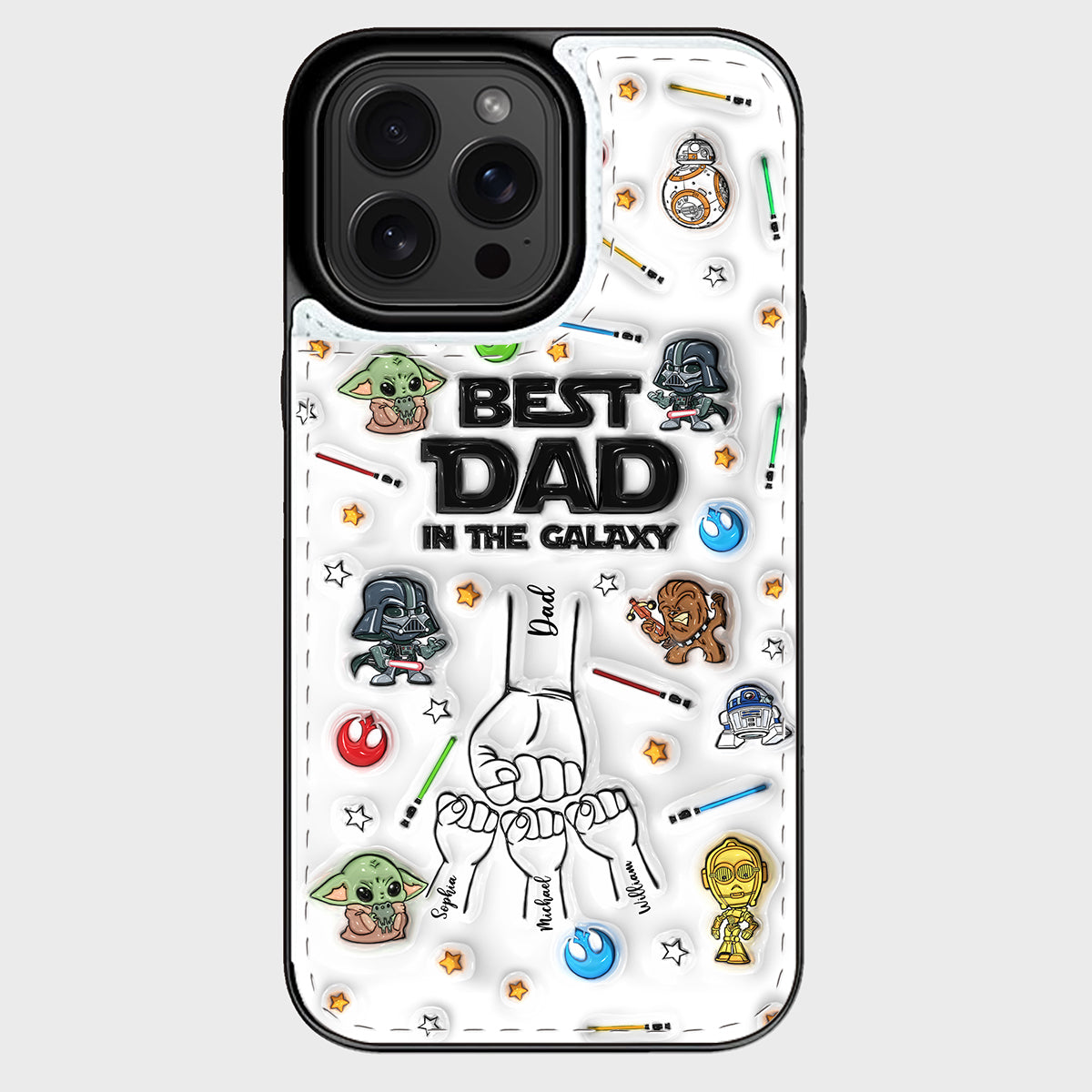 Best Dad Ever - Personalized The Force Foldable Wallet Phone Case