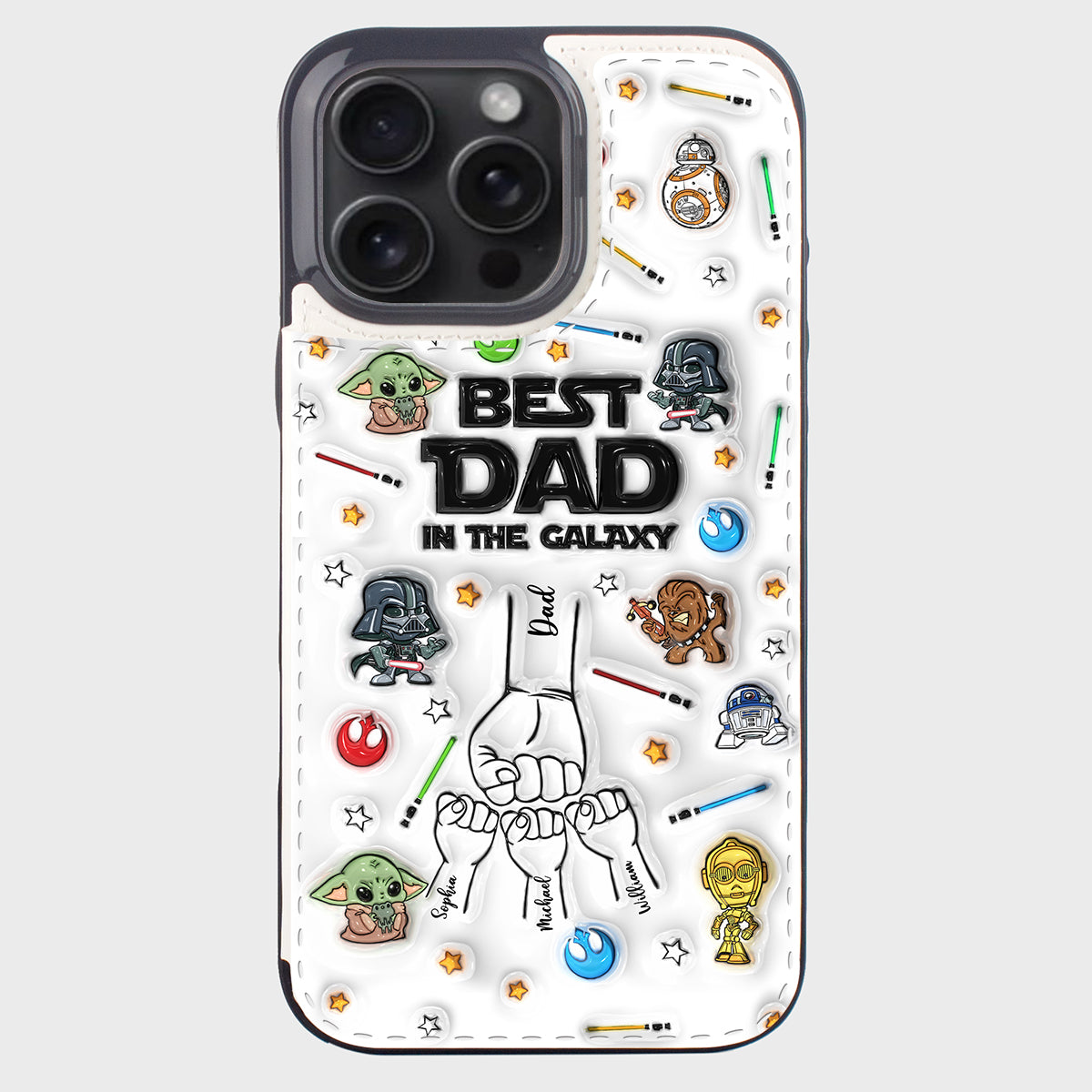 Best Dad Ever - Personalized The Force Foldable Wallet Phone Case