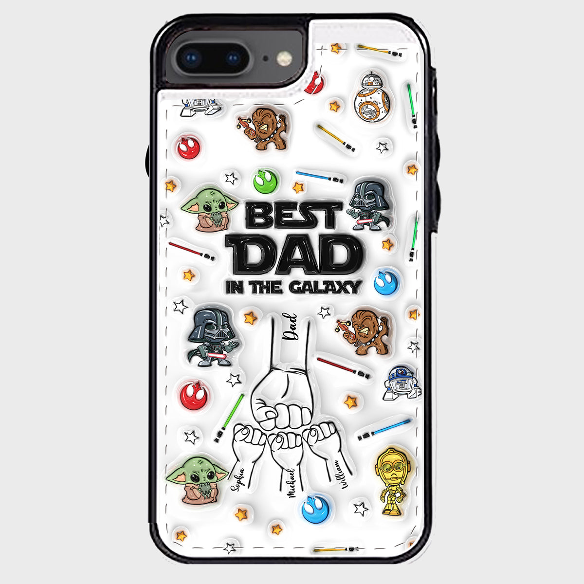 Best Dad Ever - Personalized The Force Foldable Wallet Phone Case