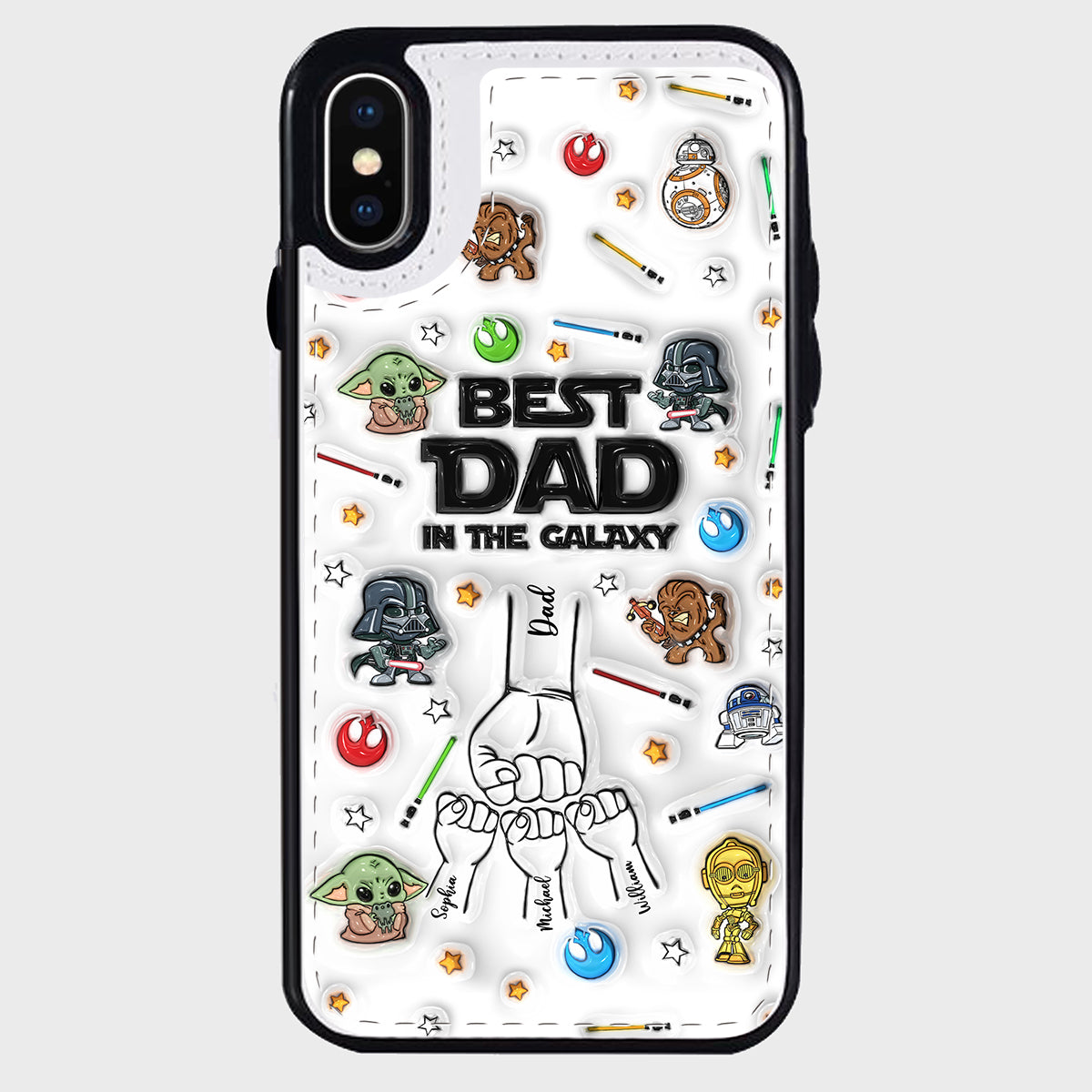 Best Dad Ever - Personalized The Force Foldable Wallet Phone Case