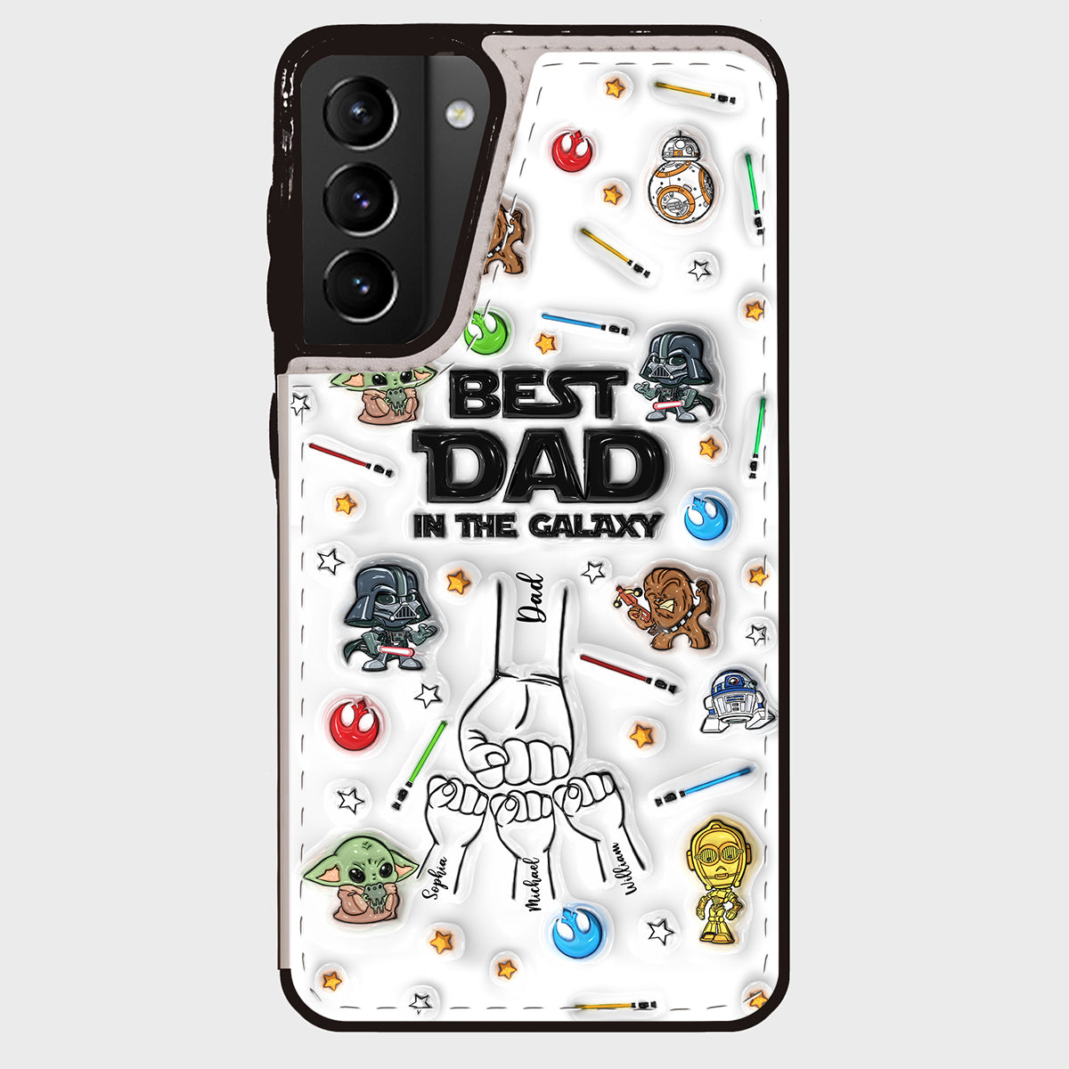 Best Dad Ever - Personalized The Force Foldable Wallet Phone Case