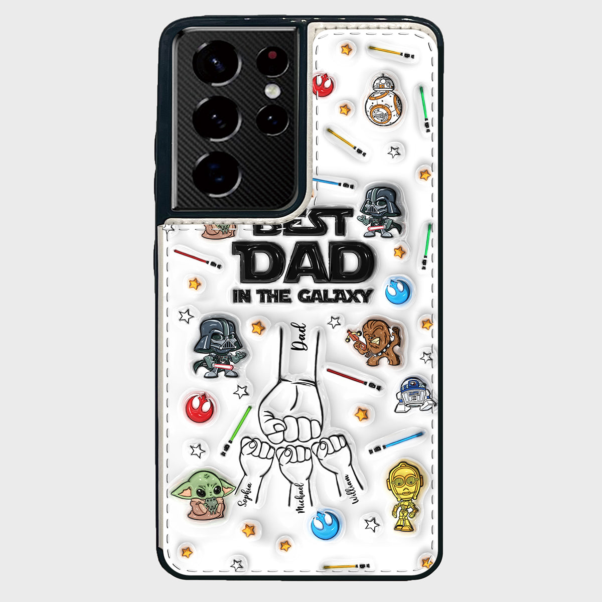 Best Dad Ever - Personalized The Force Foldable Wallet Phone Case