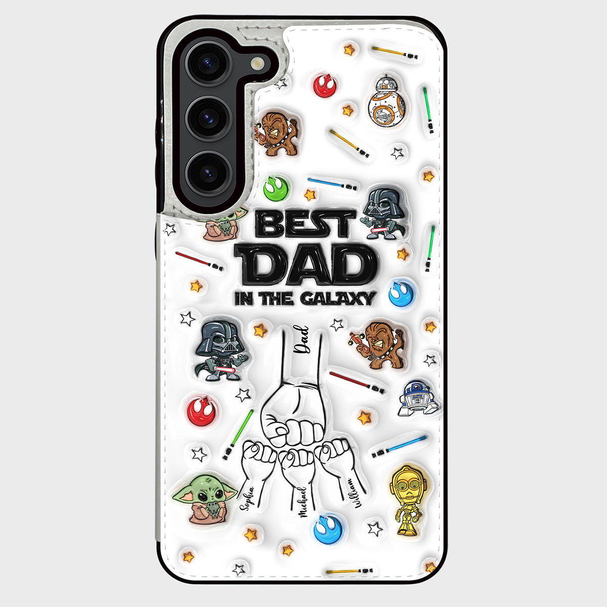 Best Dad Ever - Personalized The Force Foldable Wallet Phone Case