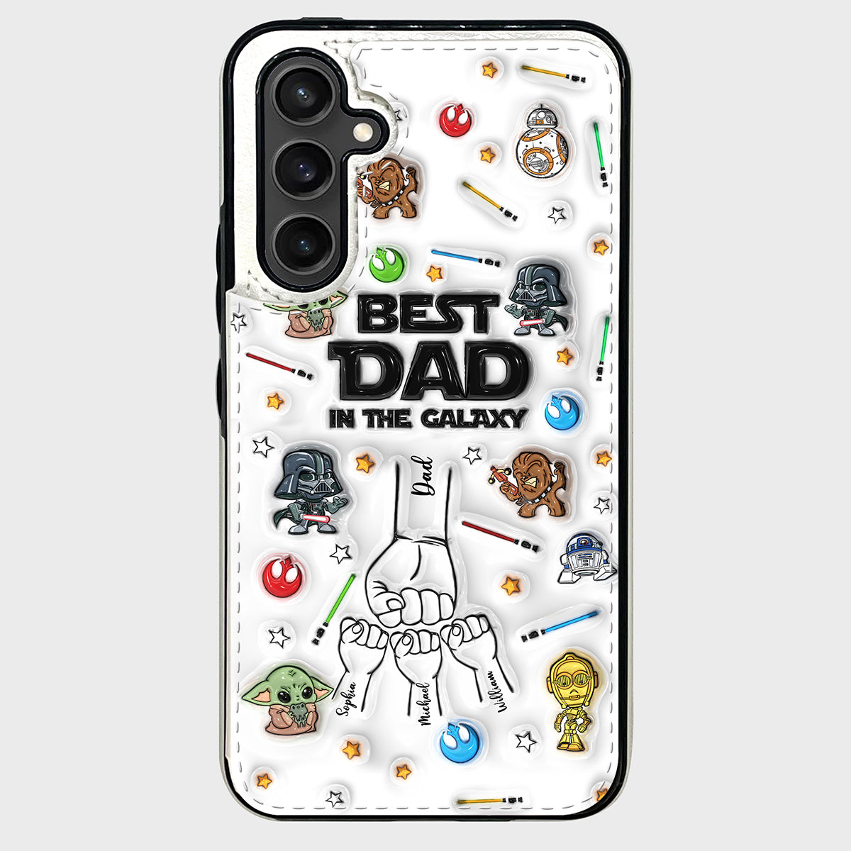Best Dad Ever - Personalized The Force Foldable Wallet Phone Case