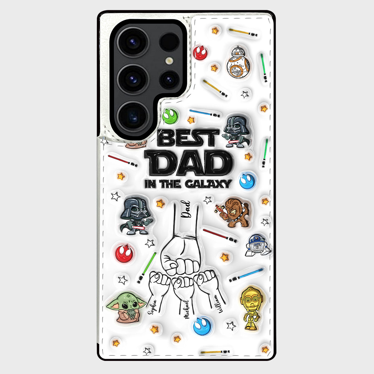 Best Dad Ever - Personalized The Force Foldable Wallet Phone Case