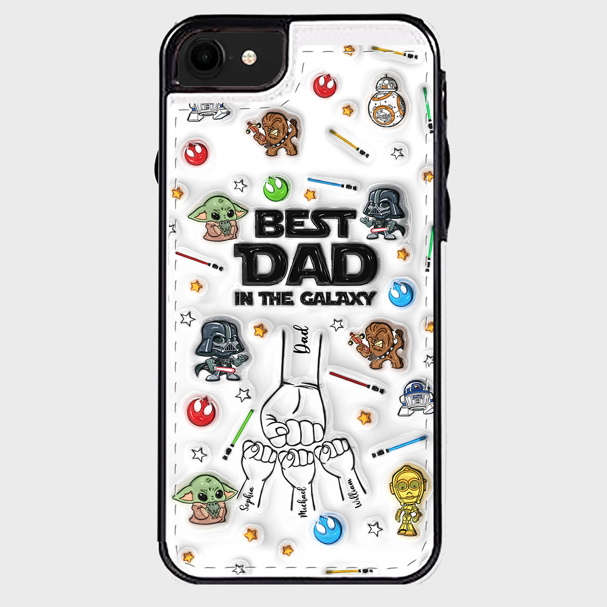 Best Dad Ever - Personalized The Force Foldable Wallet Phone Case