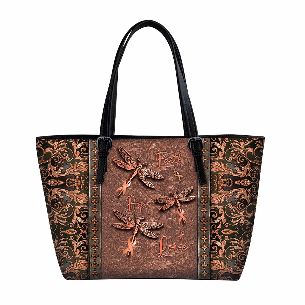 Faith Hope Love Multiple Sclerosis Awareness Leather Bag 0622