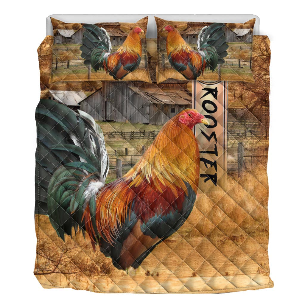 Rooster Chicken Quilt Set 0622