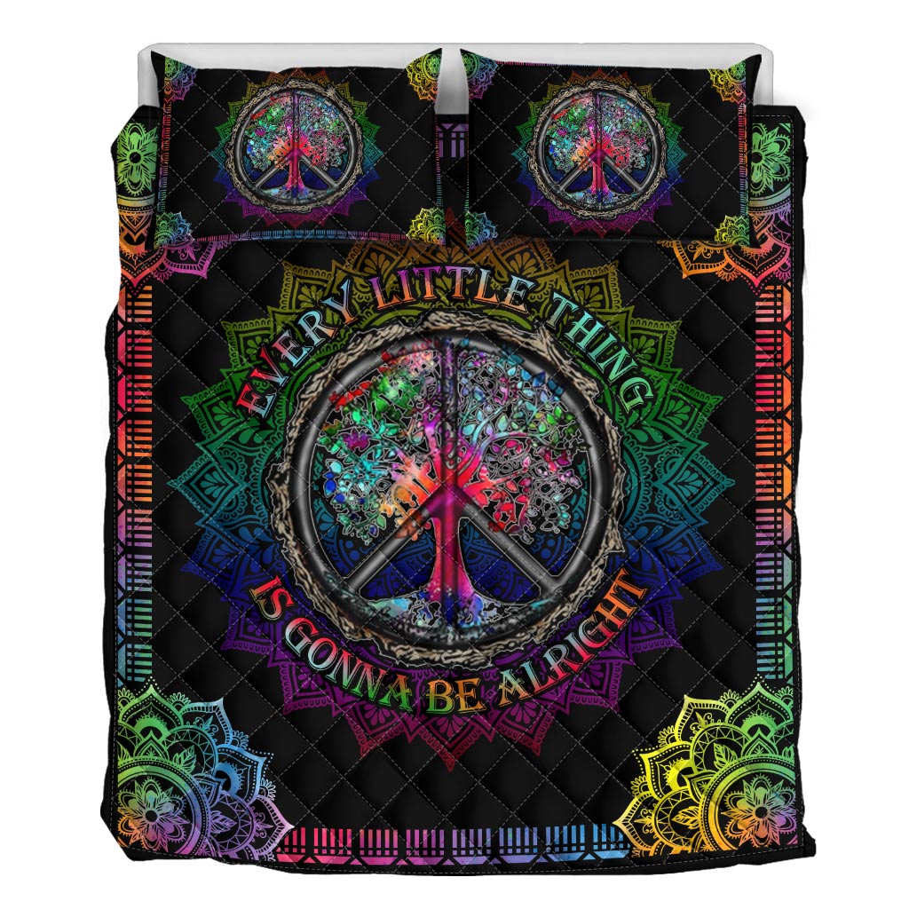 Every Little Thing Is Gonna Be Alright Hippie Quilt Set 0622