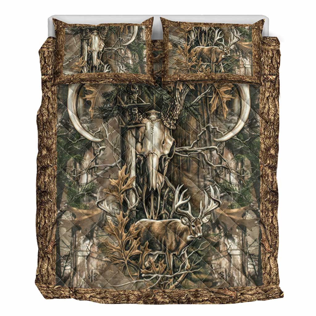 Deer Skull Hunting Quilt Set 0622