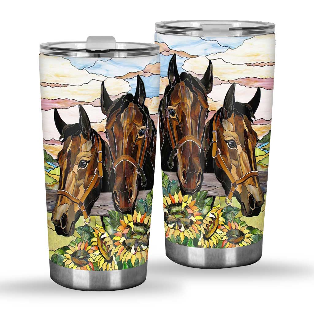 Majestic Horses Wood Print Horse Tumbler 0622