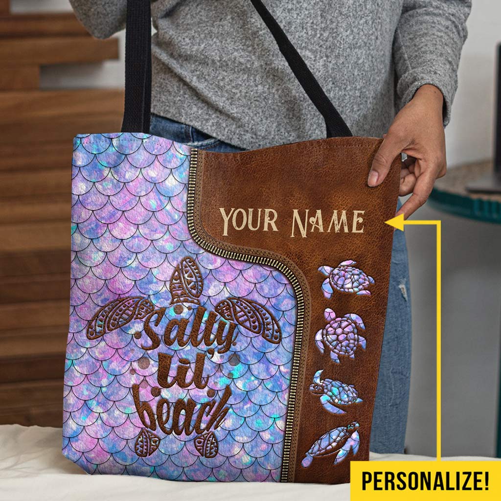 Salty Lil Beach - Turtle Personalized Tote Bag