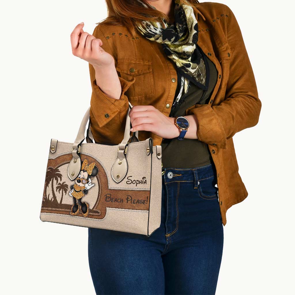 Beach Please - Personalized Sea Lover Leather Handbag