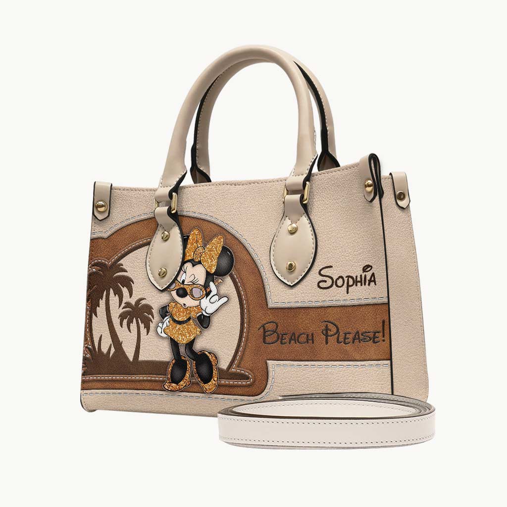 Beach Please - Personalized Sea Lover Leather Handbag
