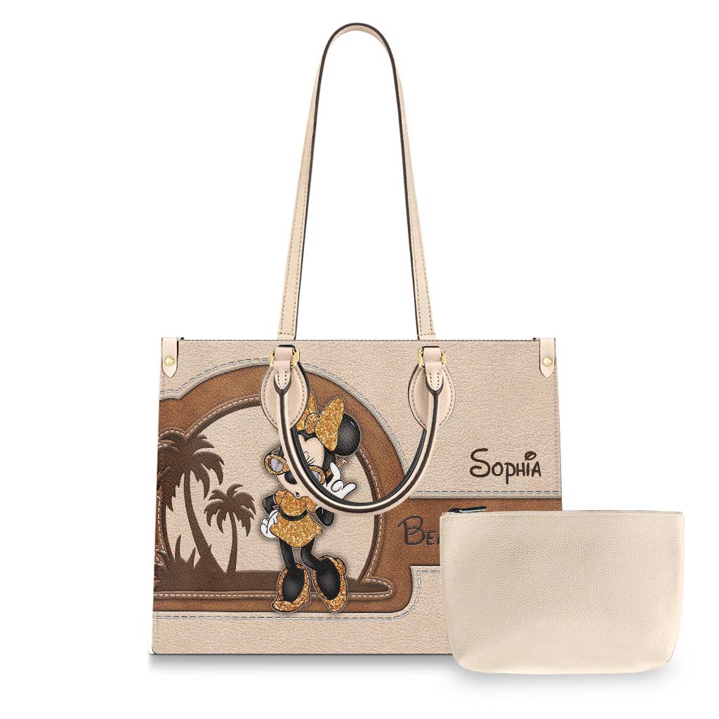 Beach Please - Personalized Sea Lover Leather Handbag