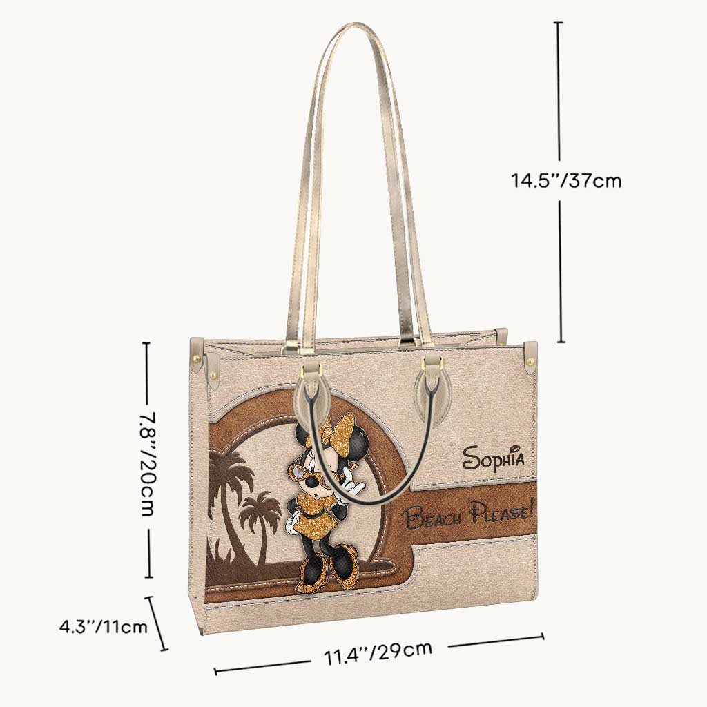 Beach Please - Personalized Sea Lover Leather Handbag