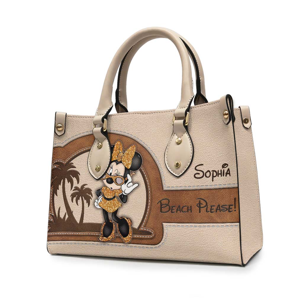 Beach Please - Personalized Sea Lover Leather Handbag