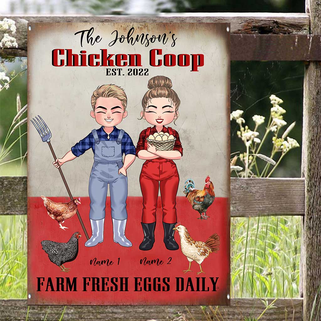 Chicken Coop - Personalized Chicken Rectangle Metal Sign
