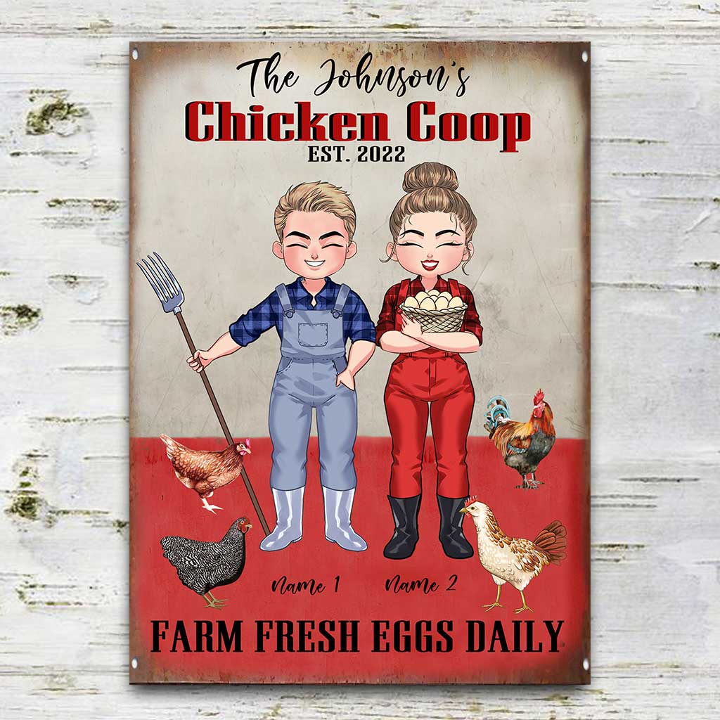 Chicken Coop - Personalized Chicken Rectangle Metal Sign