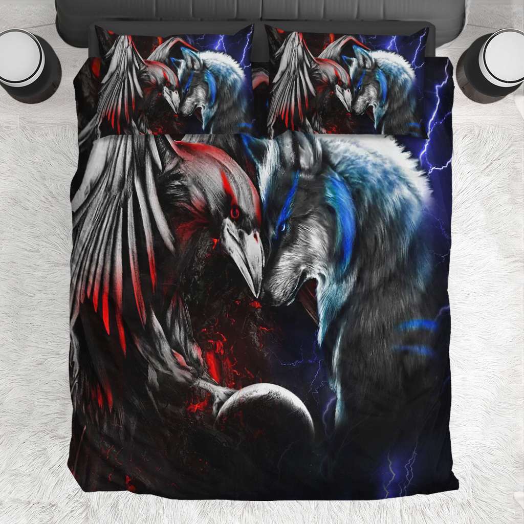 Wolf & Raven Couple - Dragon Bedding Set 0921