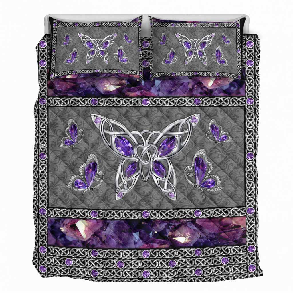 Love Butterflies Purple Galaxy - Quilt Set