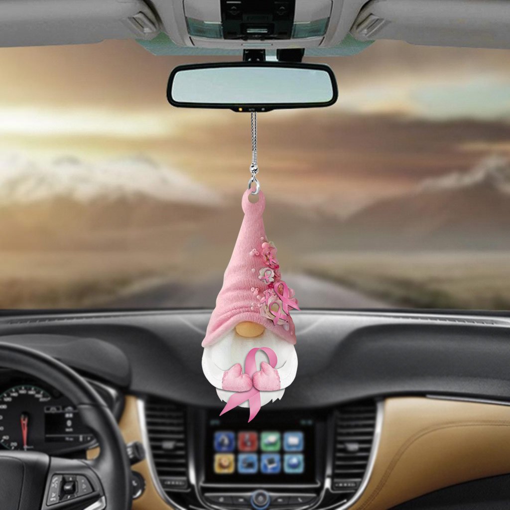 Breast Cancer Awareness Car Ornament (Printed On Both Sides)