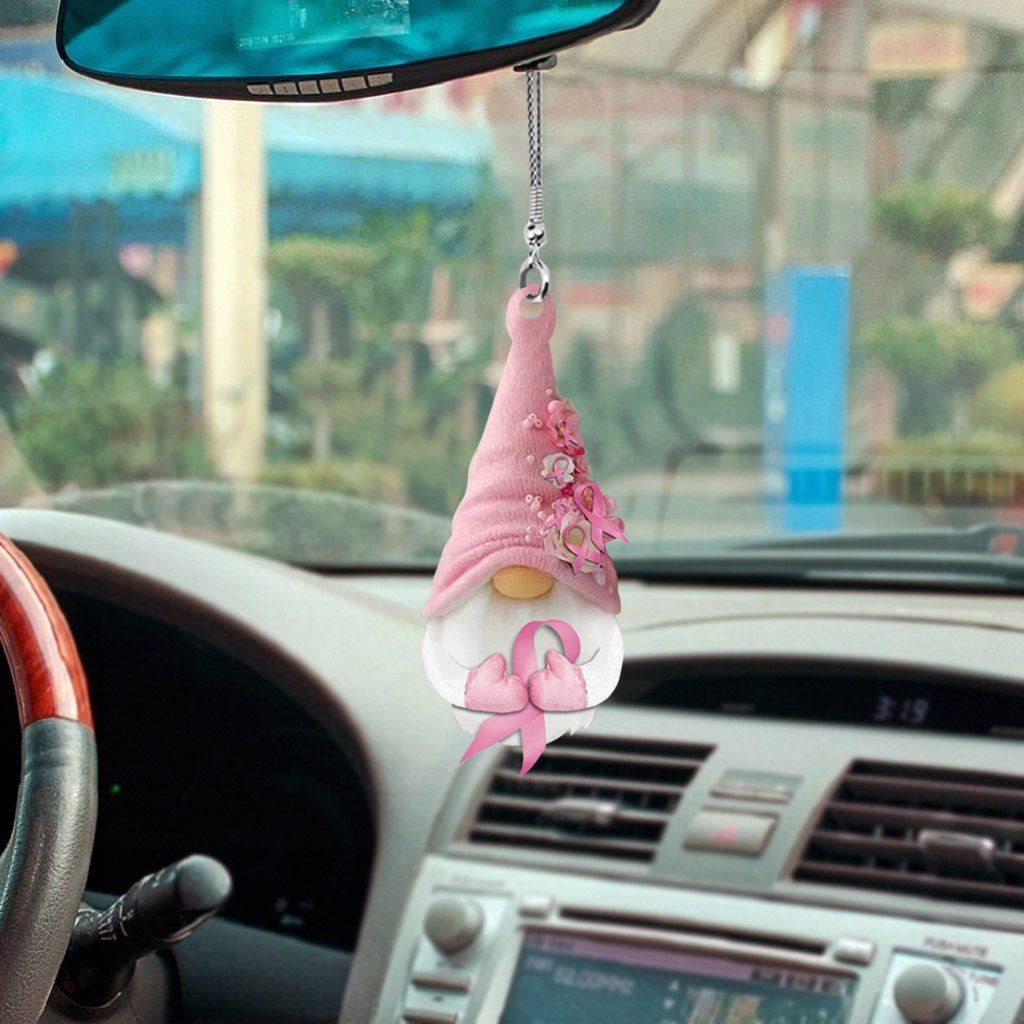 Breast Cancer Awareness Car Ornament (Printed On Both Sides)