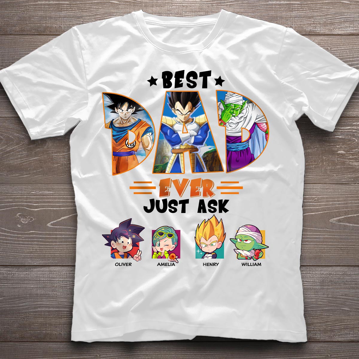 Best Dad Ever - Personalized Seven Balls T-shirt and Hoodie