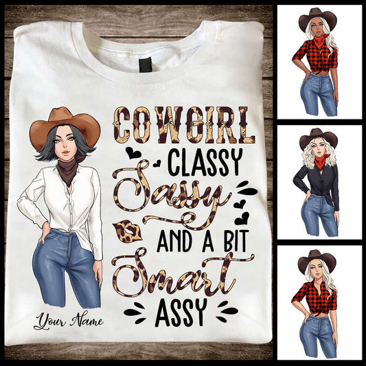 Classy Sassy And A Bit Smart Assy Cowgirl - Personalized Country Girl T-shirt and Hoodie