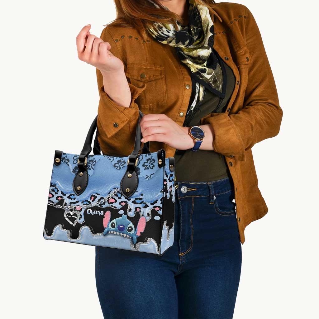 Blue Ohana - Personalized Ohana Leather Handbag
