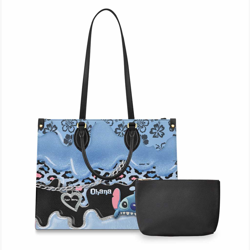 Blue Ohana - Personalized Ohana Leather Handbag