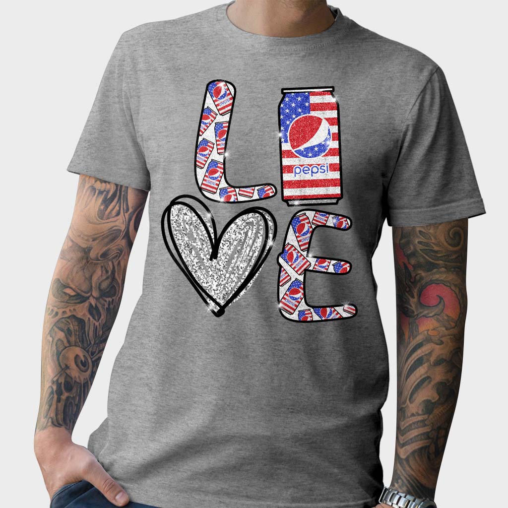 Love Summer Patriotic Blue Soft Drink T-shirt and Hoodie