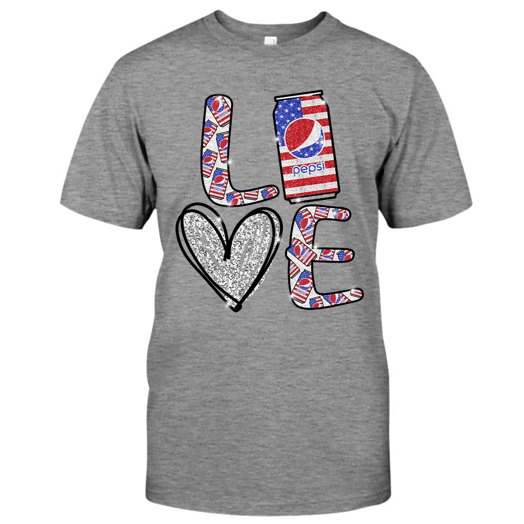 Love Summer Patriotic Blue Soft Drink T-shirt and Hoodie