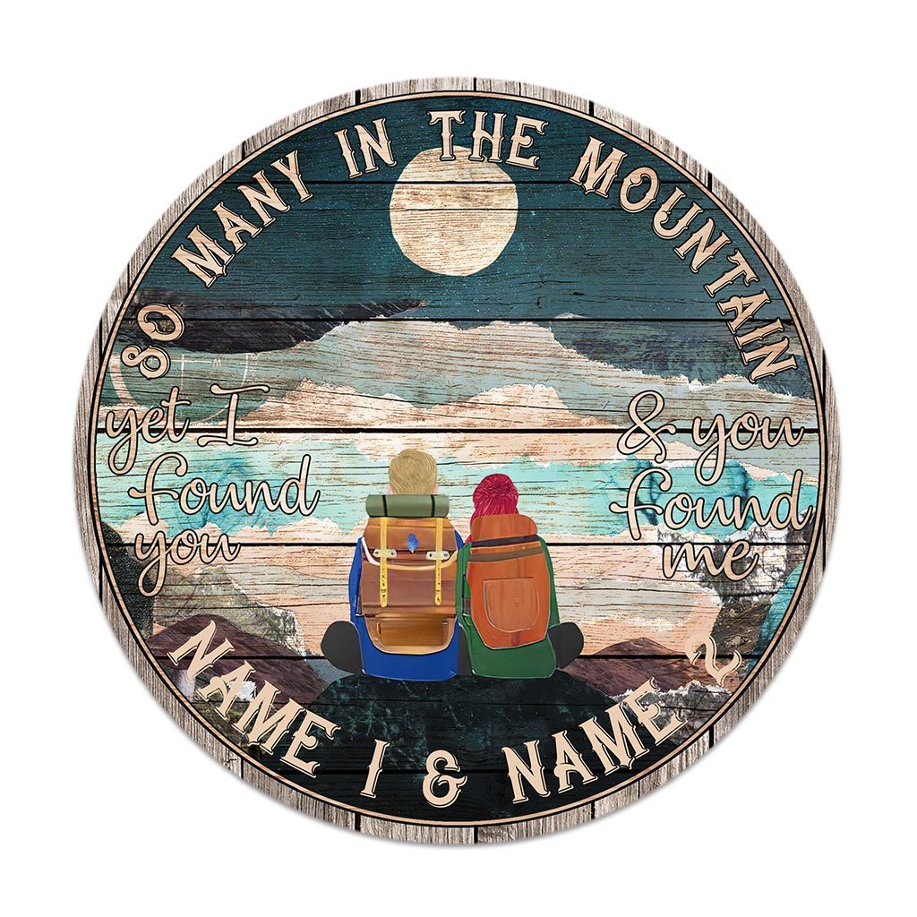 So Many In The Mountain - Hiking Personalized Round Wood Sign