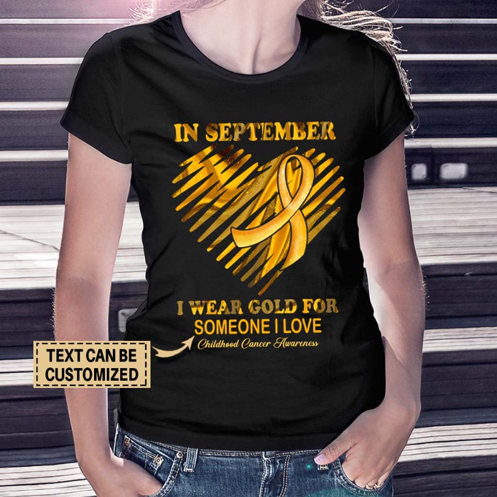 In September I Wear Gold - Childhood Cancer Awareness Personalized T-shirt And Hoodie