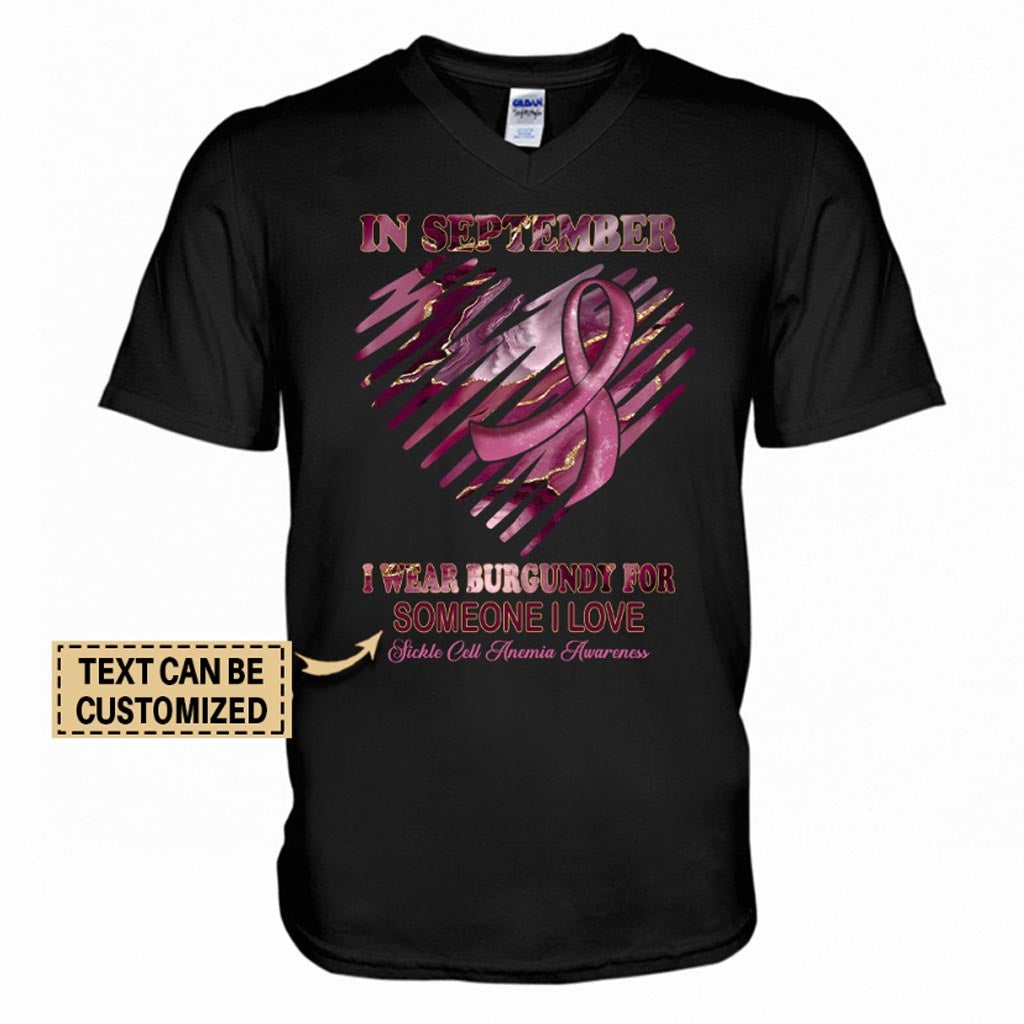 In September I Wear Burgundy - Sickle Cell Anemia Personalized T-shirt And Hoodie